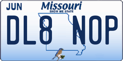 MO license plate DL8N0P
