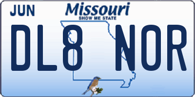 MO license plate DL8N0R