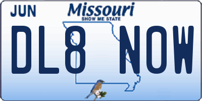 MO license plate DL8N0W