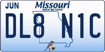 MO license plate DL8N1C