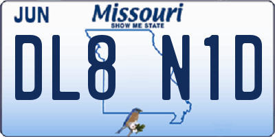 MO license plate DL8N1D