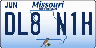 MO license plate DL8N1H