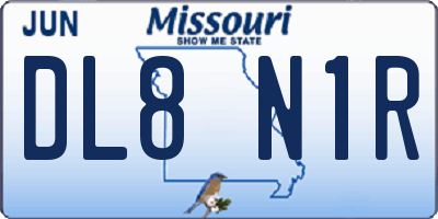 MO license plate DL8N1R