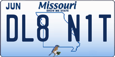 MO license plate DL8N1T