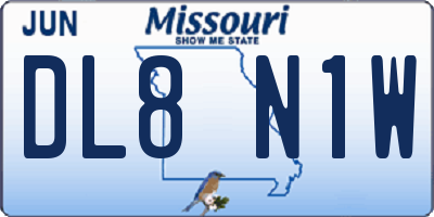 MO license plate DL8N1W