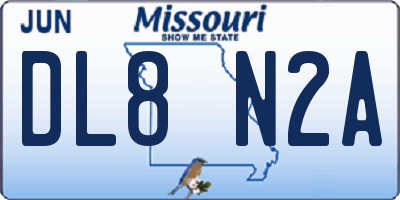 MO license plate DL8N2A