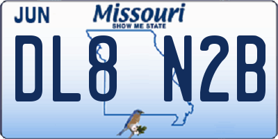 MO license plate DL8N2B