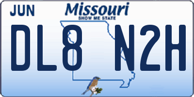 MO license plate DL8N2H