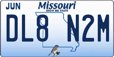 MO license plate DL8N2M