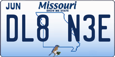 MO license plate DL8N3E