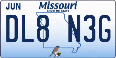 MO license plate DL8N3G