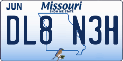 MO license plate DL8N3H