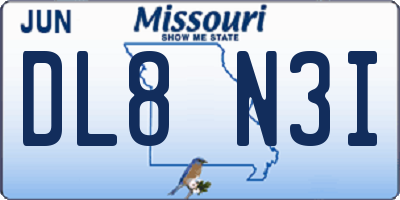 MO license plate DL8N3I