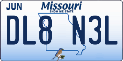 MO license plate DL8N3L
