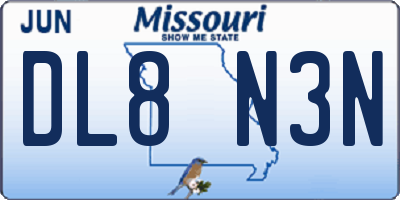 MO license plate DL8N3N