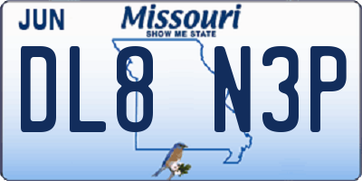 MO license plate DL8N3P