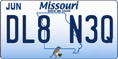 MO license plate DL8N3Q