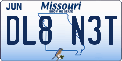 MO license plate DL8N3T