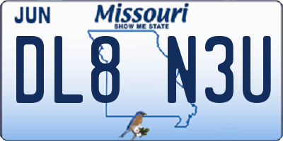 MO license plate DL8N3U