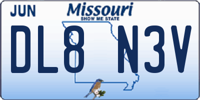 MO license plate DL8N3V