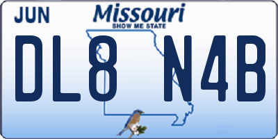 MO license plate DL8N4B