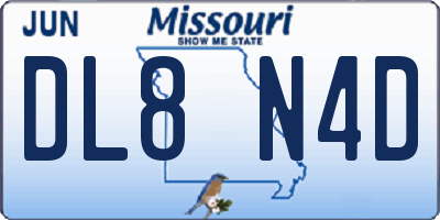 MO license plate DL8N4D