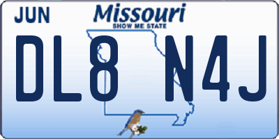 MO license plate DL8N4J