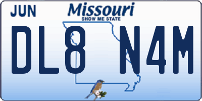 MO license plate DL8N4M