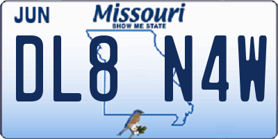 MO license plate DL8N4W
