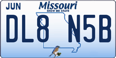 MO license plate DL8N5B