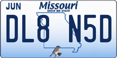 MO license plate DL8N5D