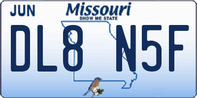 MO license plate DL8N5F