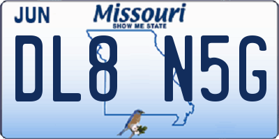 MO license plate DL8N5G