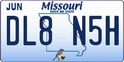 MO license plate DL8N5H