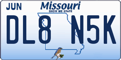 MO license plate DL8N5K