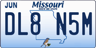 MO license plate DL8N5M