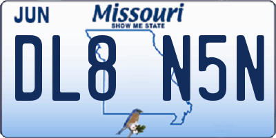 MO license plate DL8N5N