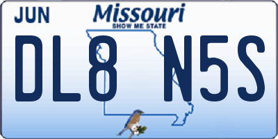 MO license plate DL8N5S