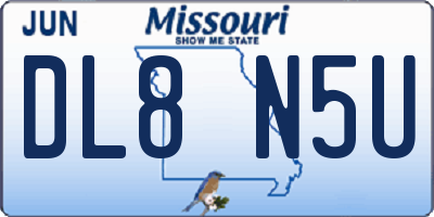 MO license plate DL8N5U