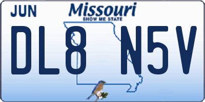 MO license plate DL8N5V