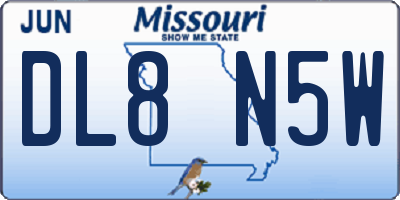 MO license plate DL8N5W