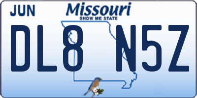 MO license plate DL8N5Z