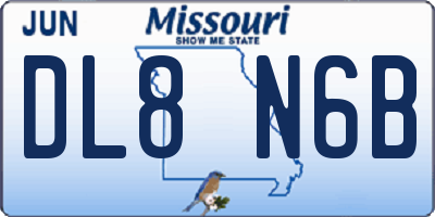 MO license plate DL8N6B