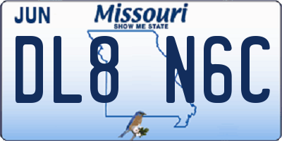MO license plate DL8N6C