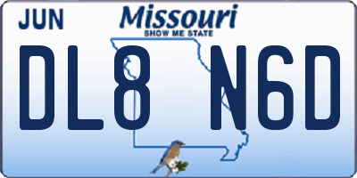MO license plate DL8N6D