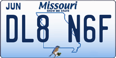 MO license plate DL8N6F