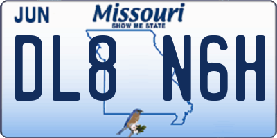 MO license plate DL8N6H