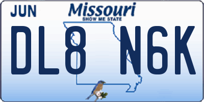 MO license plate DL8N6K