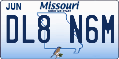 MO license plate DL8N6M