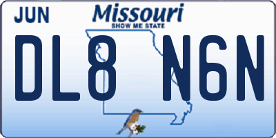 MO license plate DL8N6N